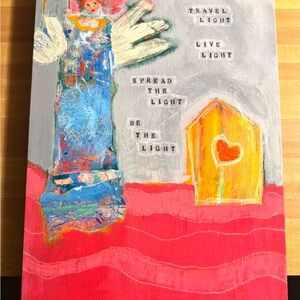 Sonia Robinson Key West Abstract Original Art - travel light, live light quote